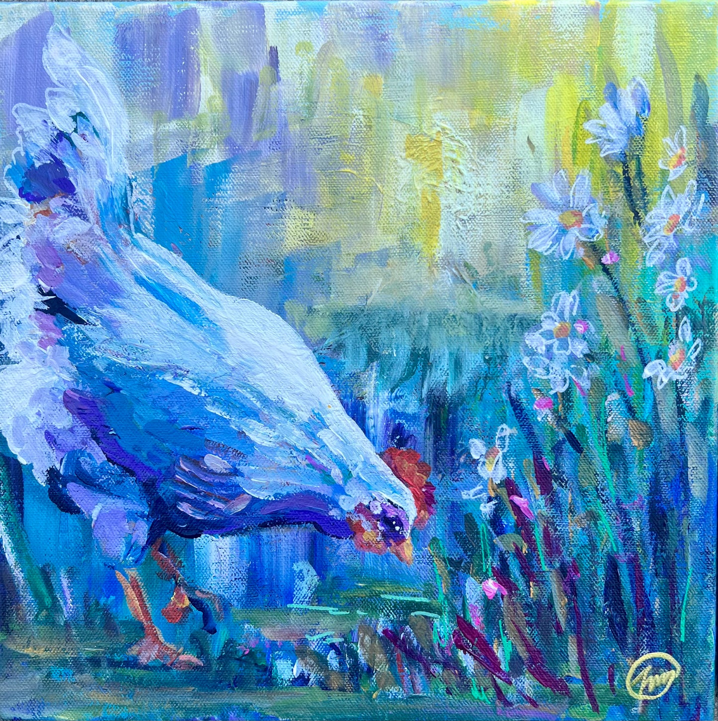Petals and Plume Original Painting