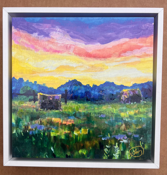 "Hay in Harmony" framed Hand Enhanced Giclee