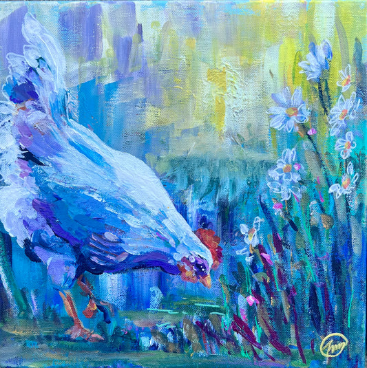 Petals and Plume Original Painting